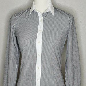 J. Crew Haberdashery b/w striped button down shirt size L NWT
